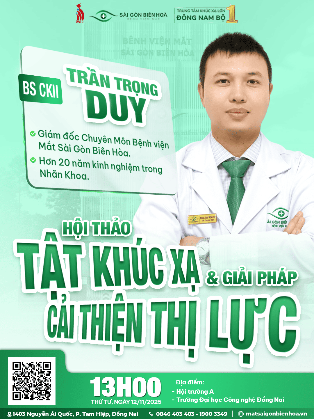 Bệnh viện Mắt Sài Gòn Biên Hòa tổ chức hội thảo tại Trường Đại học Công Nghệ Đồng Nai