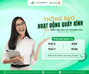 quầy kính tại Bệnh viện Mắt Sài Gòn Biên Hòa