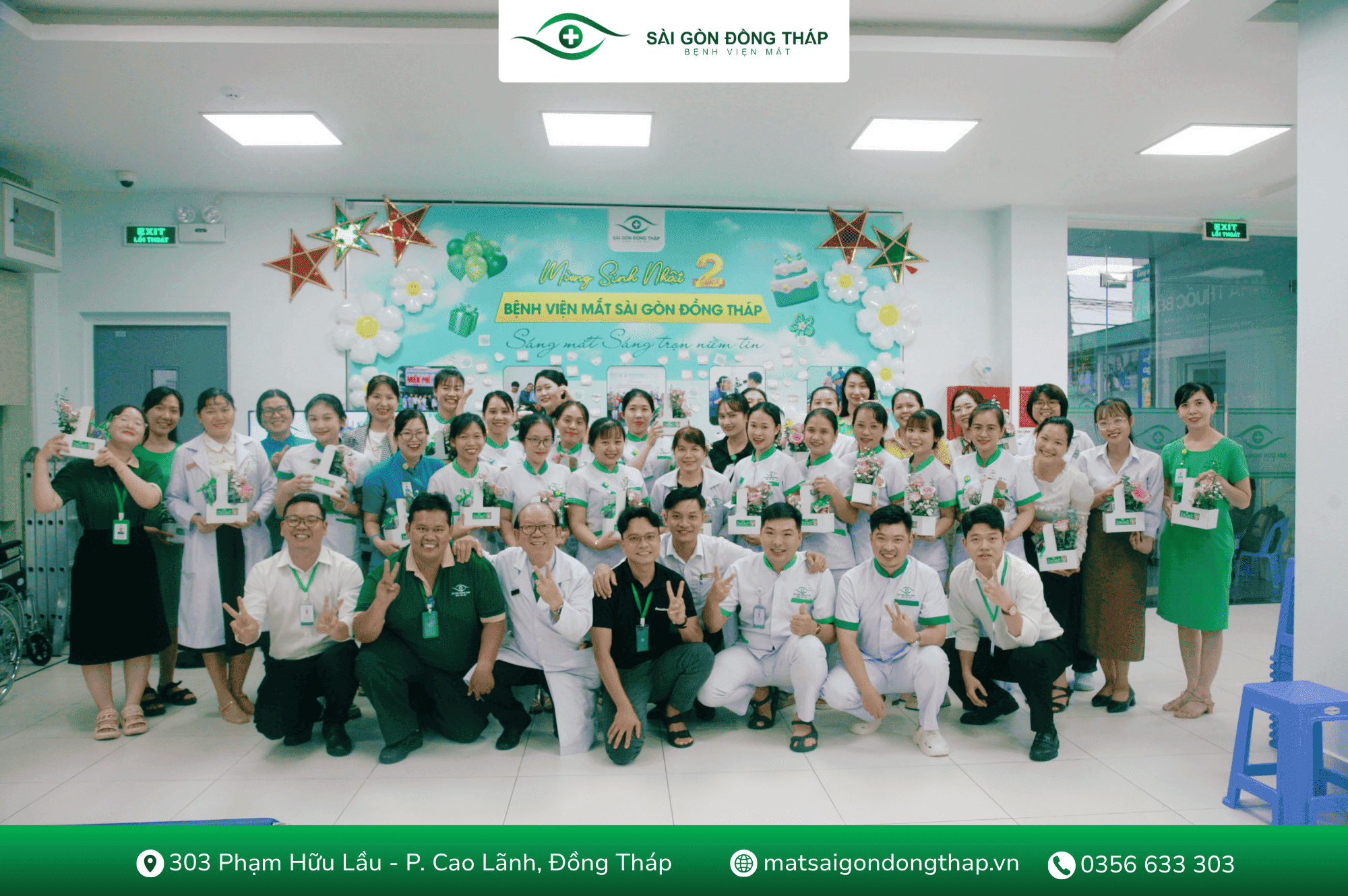 Rộn ràng sắc hồng 20/10 tại Bệnh viện Mắt Sài Gòn Đồng Tháp