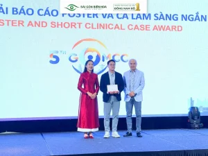 Ths.BS Lê Thái Minh Hiếu - đại diện Bệnh viện Mắt Sài Gòn Biên Hòa xuất sắc đạt giải nhì tại hội thảo
