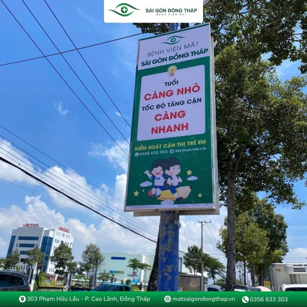 Treo phướn tuyên truyền tại TP. Cao Lãnh – lan tỏa thông điệp bảo vệ thị lực học đường từ sớm